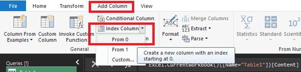Add Index column from zero