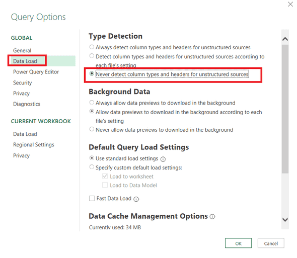 Turn off automatic type detection