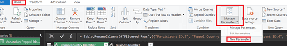 Create a new parameter