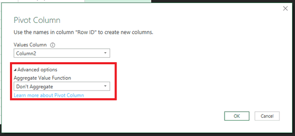 Pivot the Row ID and select don’t aggregate