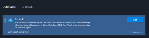 Search for Azure CLI task