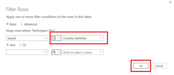 Switch the filter to your parameter