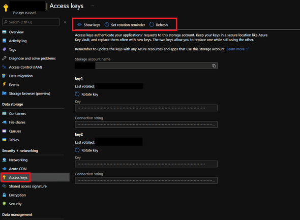 Generate Storage Account Connection string