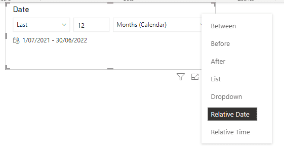 Relative Date Slicer